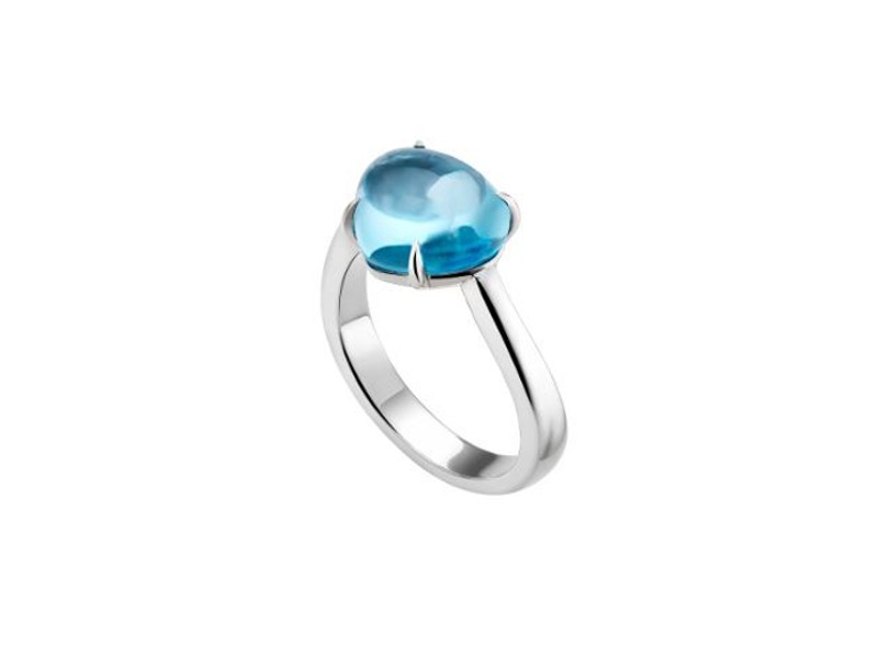 WHITE GOLD RING WITH TOPAZ MEDITERRANEAN EDEN BULGARI AN856045